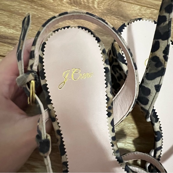 J. Crew Odette Strappy Block Heel Sandals in Leopard Suede Sz 8.5  and 9 Retro - Picture 8 of 9